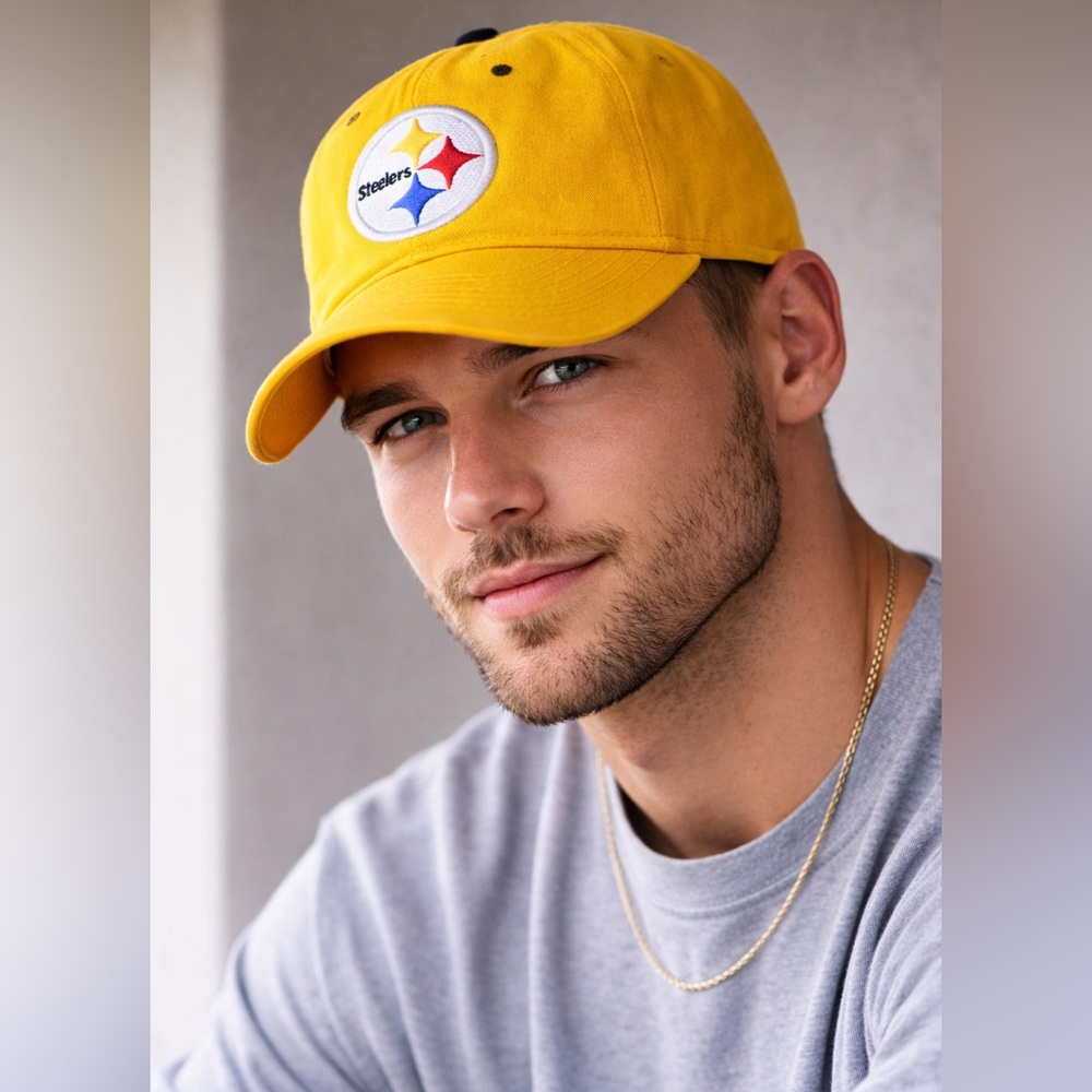 🧢 Vintage 90s Pittsburgh Steelers Gold Strapback Hat – NFL Classic